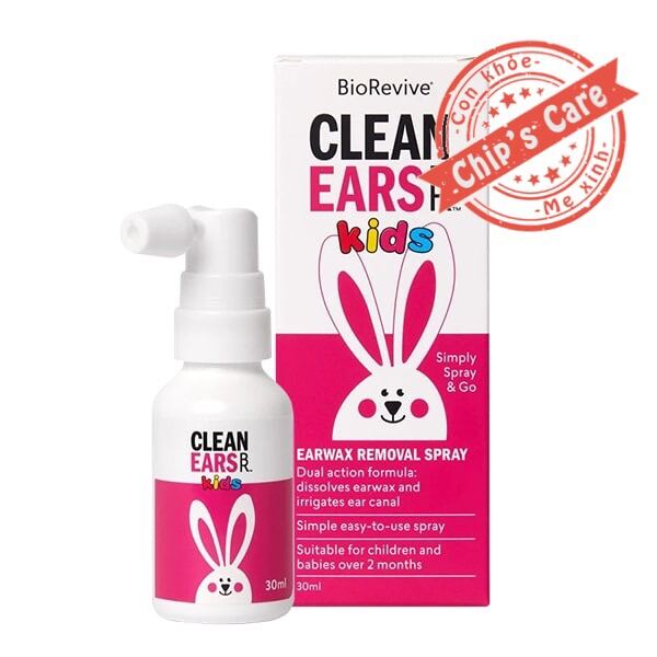 Xịt tan ráy tai Clean Ears Kids 30ml của Úc cho bé từ 2 tháng
