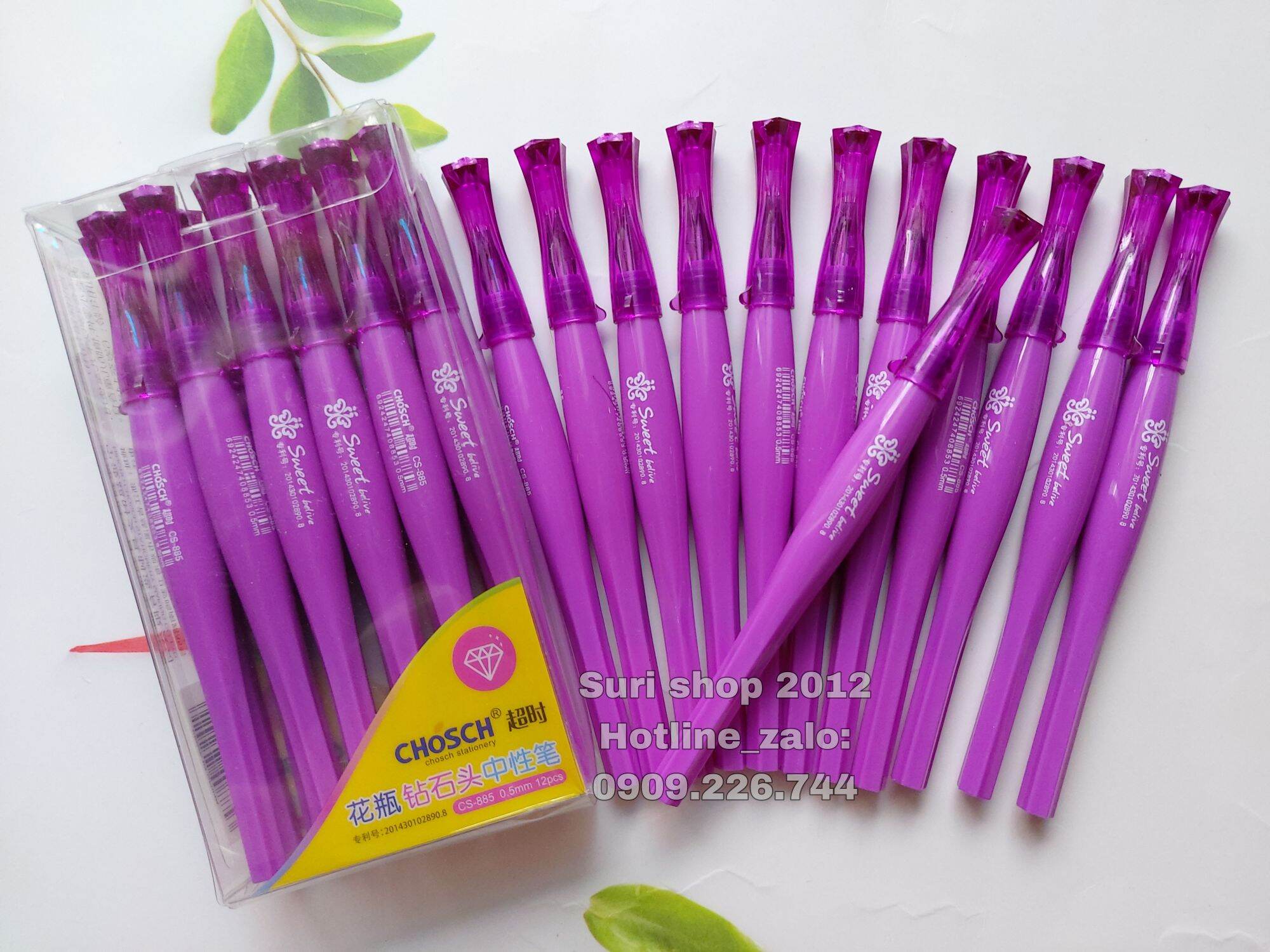 Hộp 12 cây bút gel Chosch 885 ngòi 0.5mm chính hãng