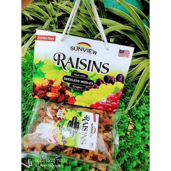 Nho Khô Mỹ Sunview Raisin Hộp 1kg
