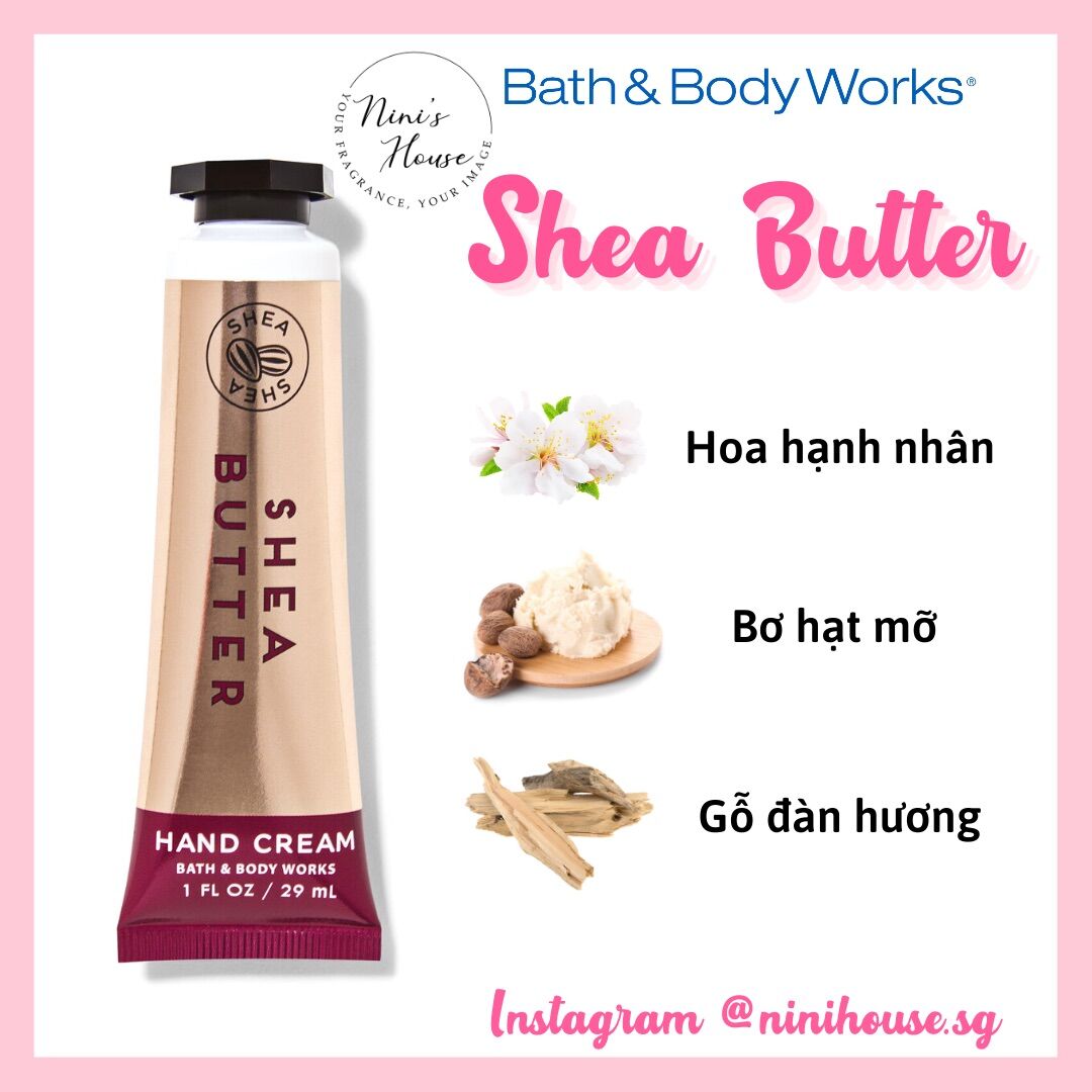 Kem dưỡng da tay bơ hạt mỡ Bath and Body Works hand cream mùi Shea Butter 29ml