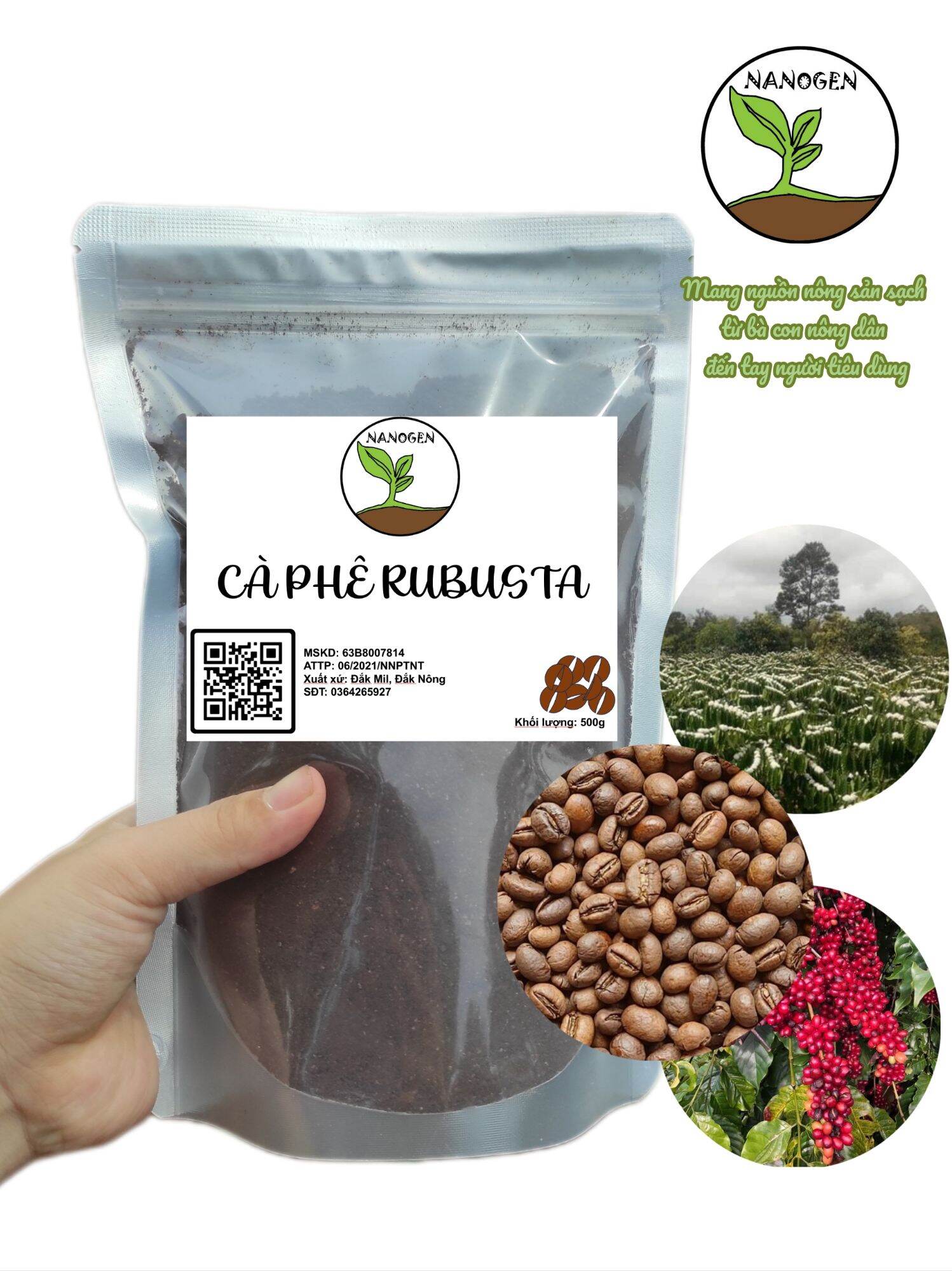 Cà phê pha phin nguyên chất rang xay 100% Rubusta