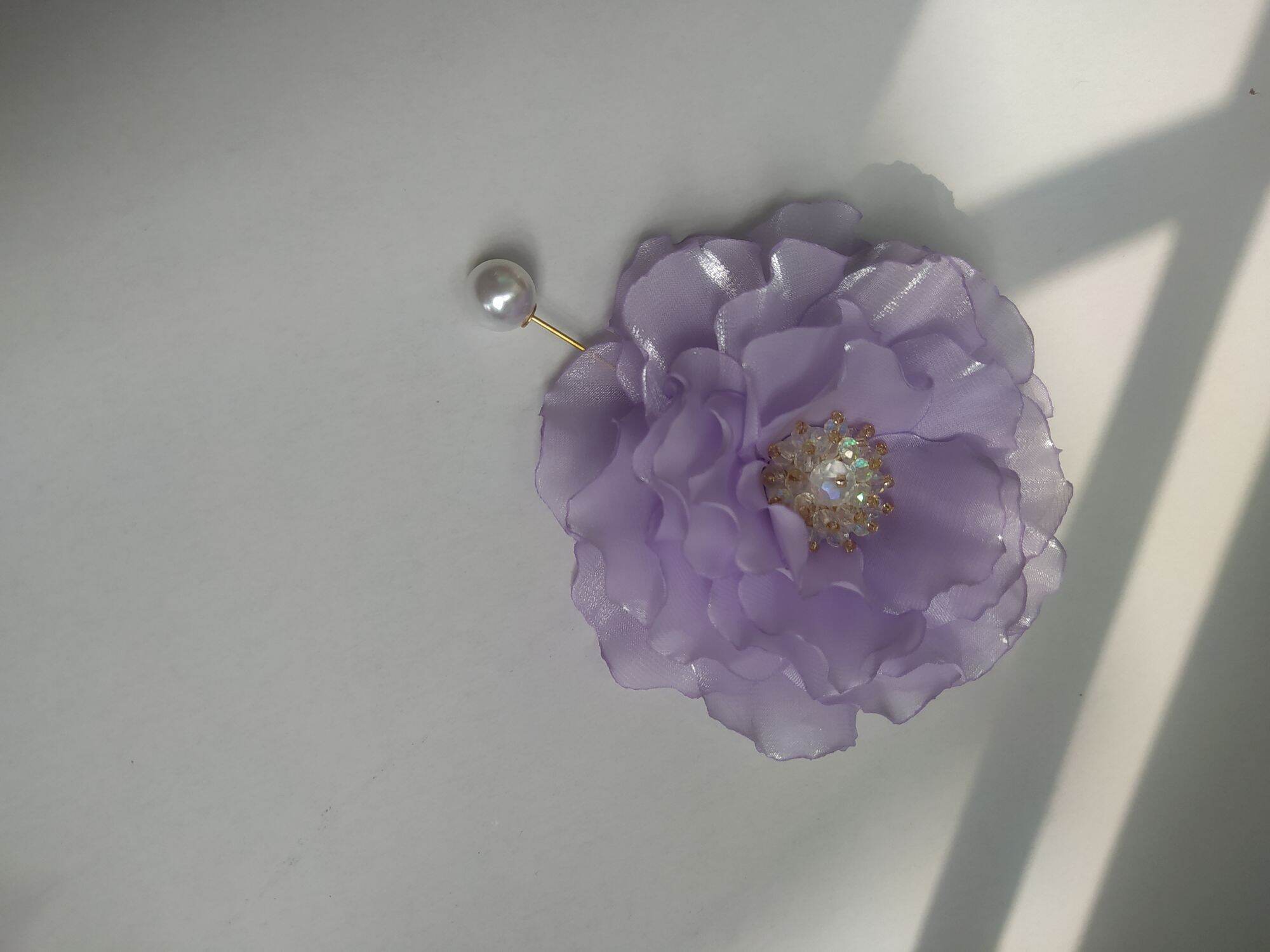 Hoa cài áo handmade Canto màu tím