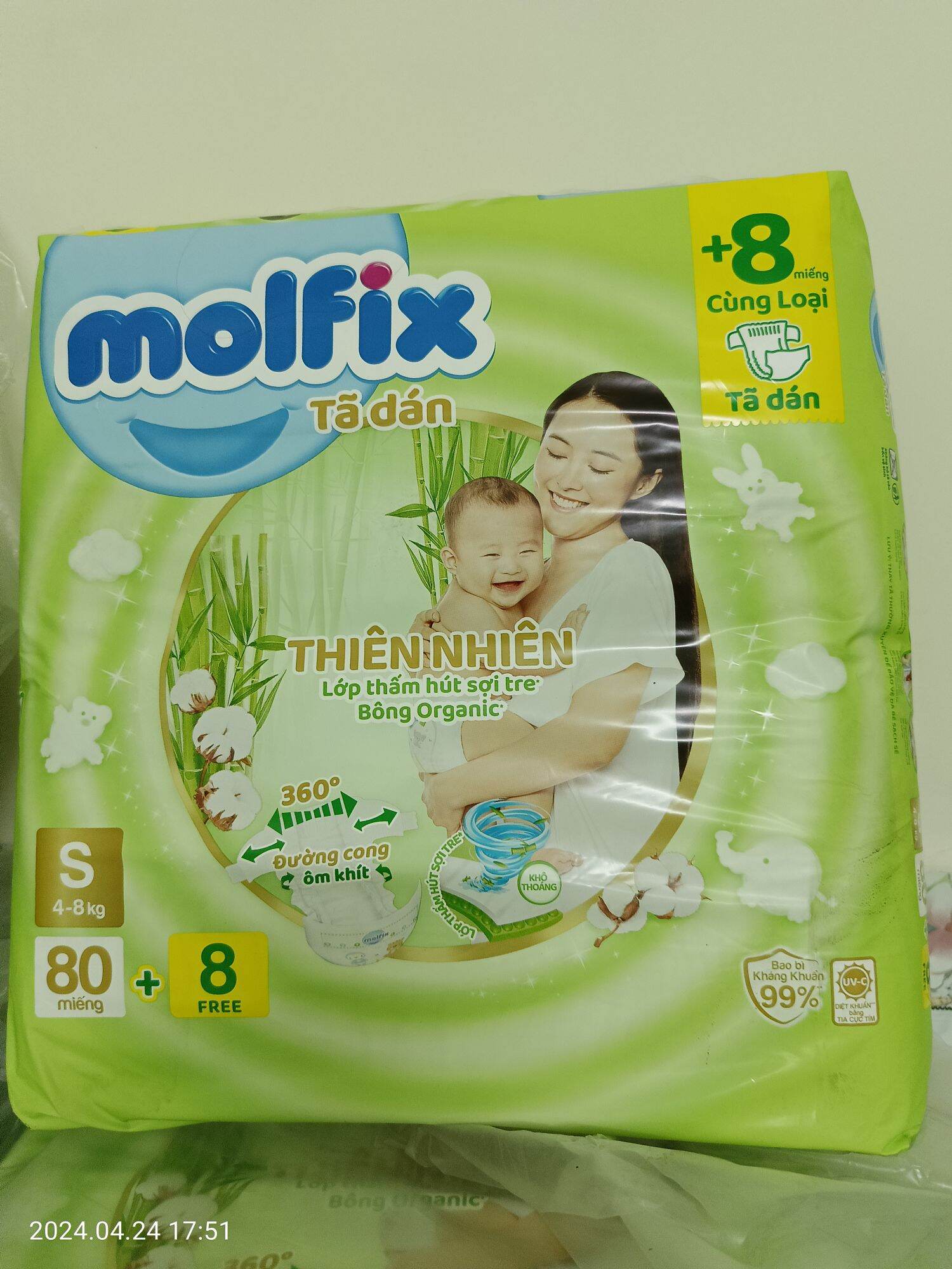 Tả dán Molfix size S 88 miếng