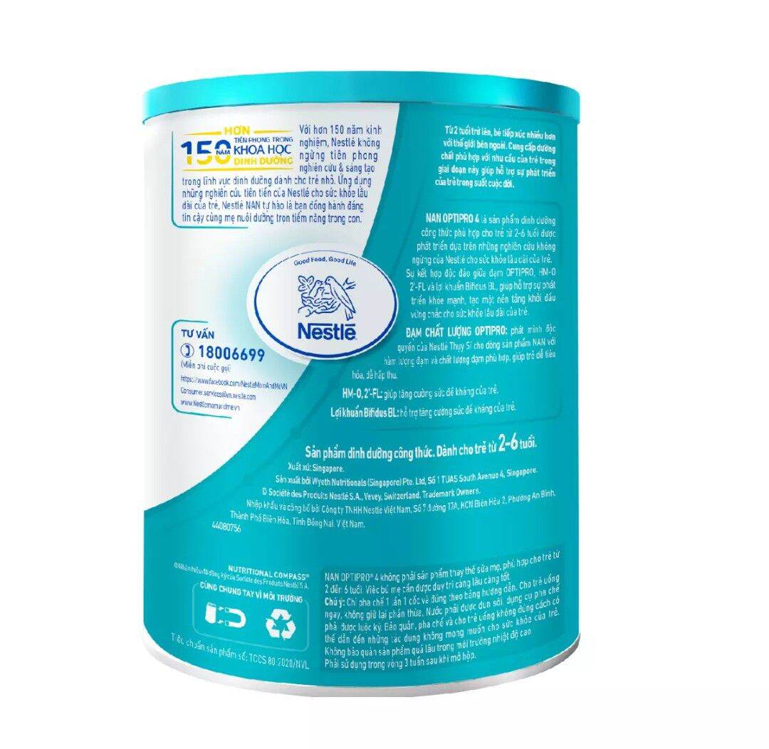 [Date 2024] Nan 4 - Sữa Bột Nestle NAN Optipro 4 HM-O 900g (2-6 tuổi)