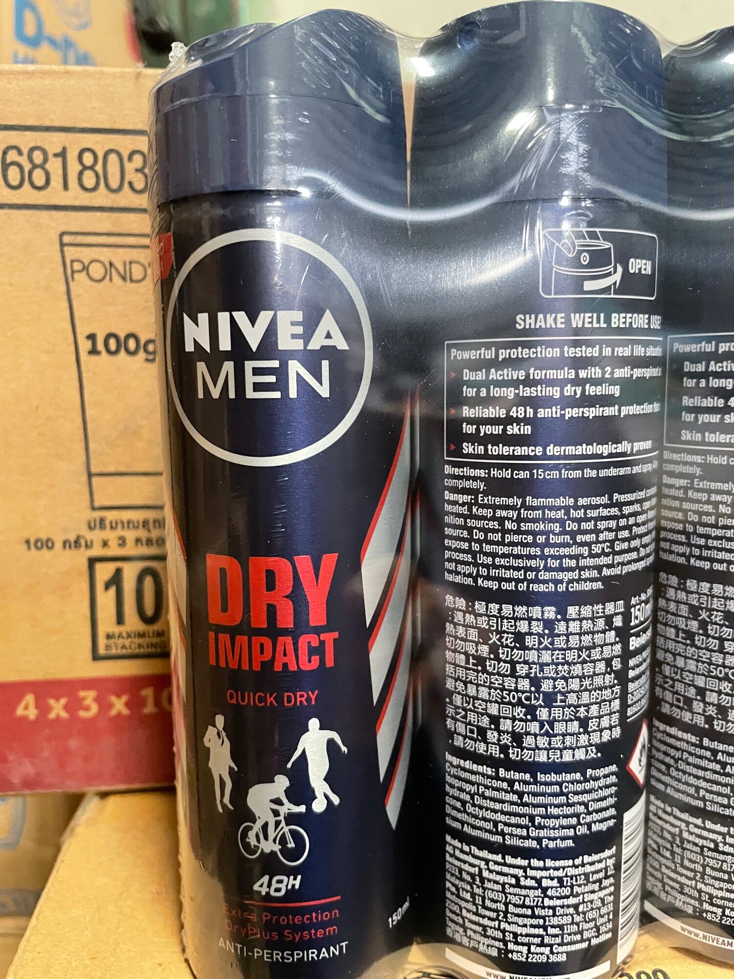 Xịt ngăn mùi nivea 150ml men khô thoáng.