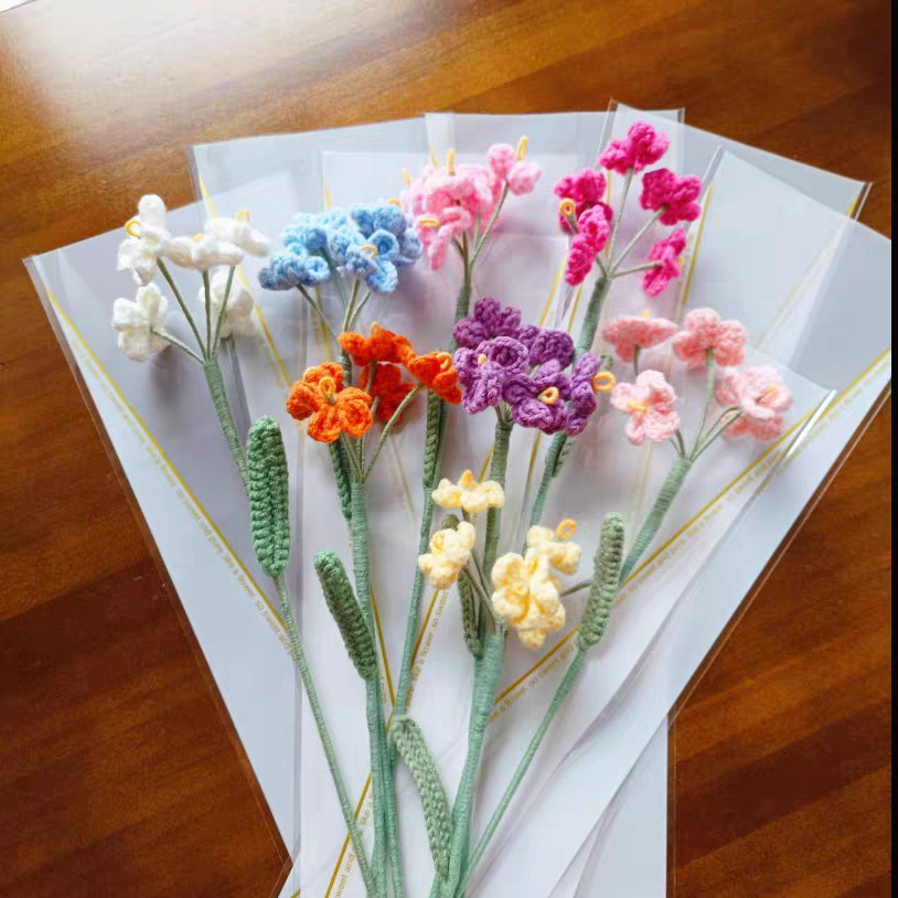 [Handmade] Cành hoa mini 5 bông nhiều màu bằng len 🌸