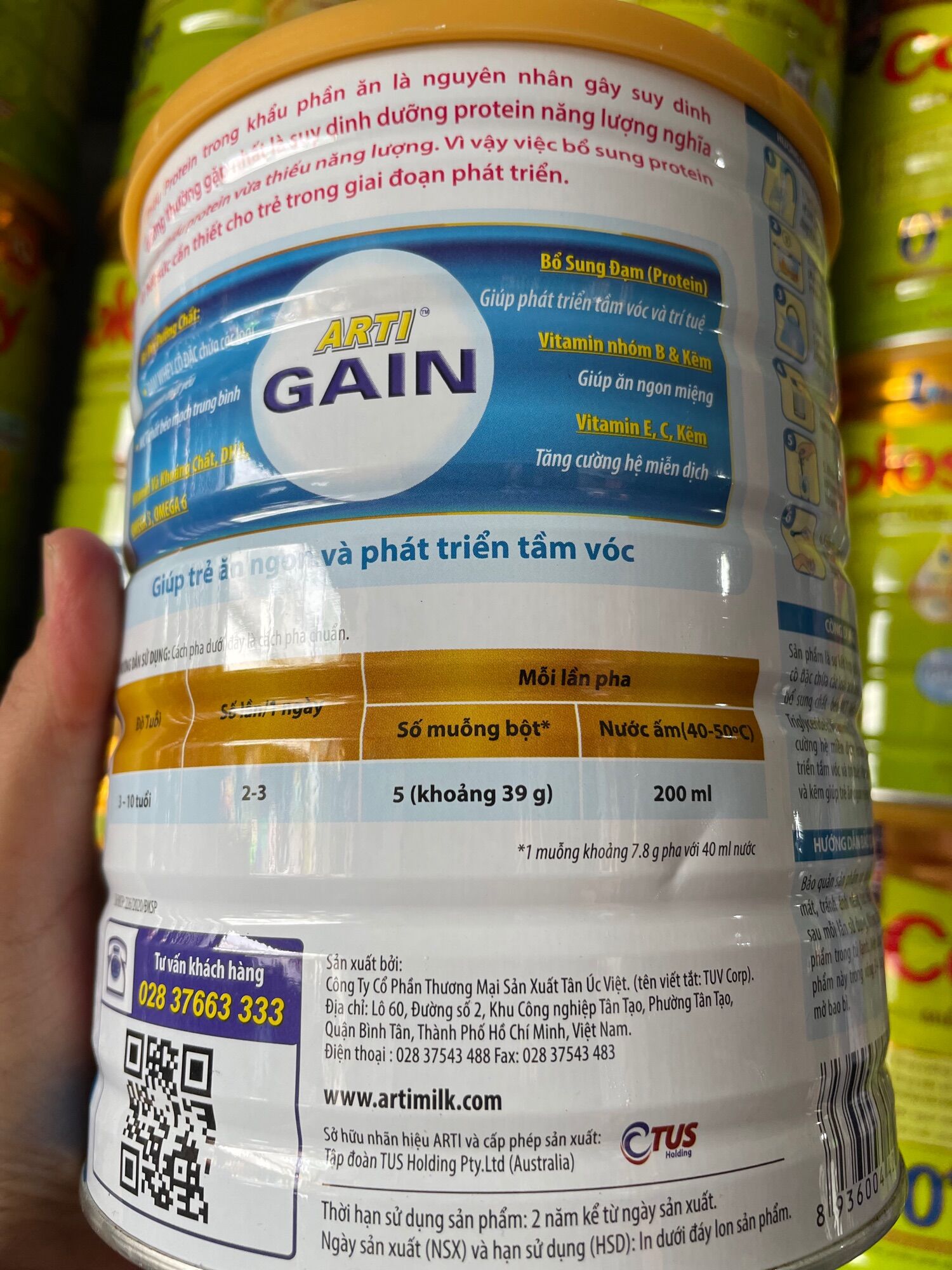 Sữa ARTI Gain 900g