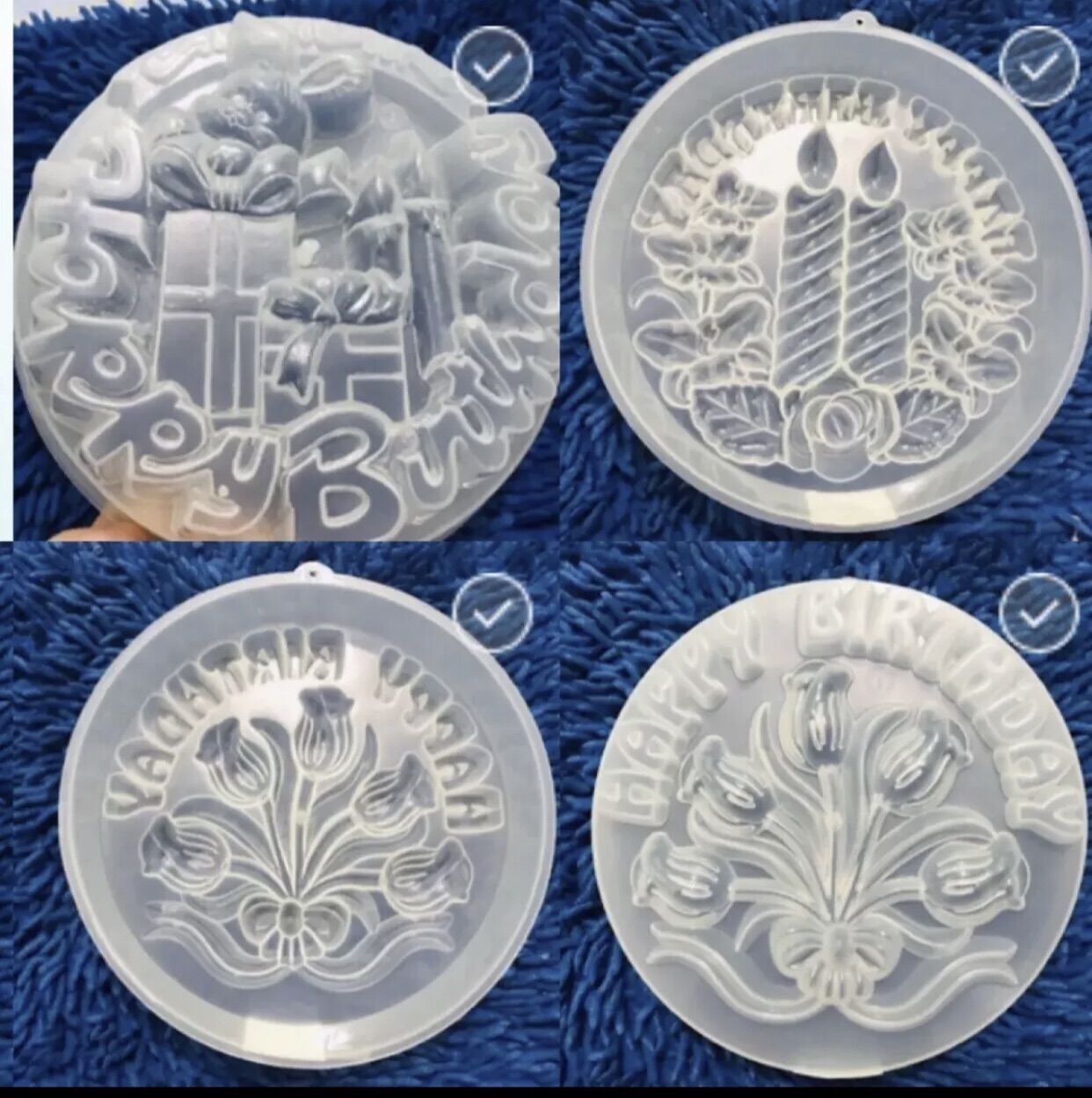 🔥🔥set 4 khuôn sinh nhật làm bánh, đổ rau câu