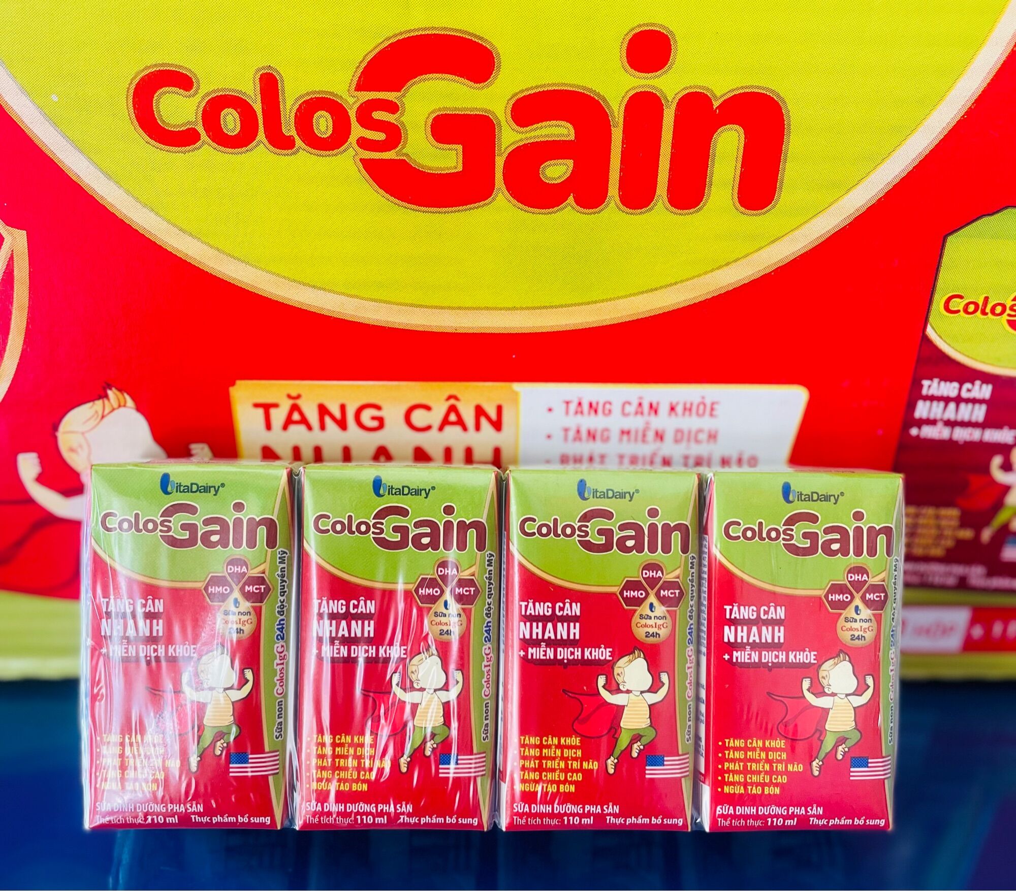 Thùng sữa bột pha sẵn Colos Gain 110ml (48 Hộp)