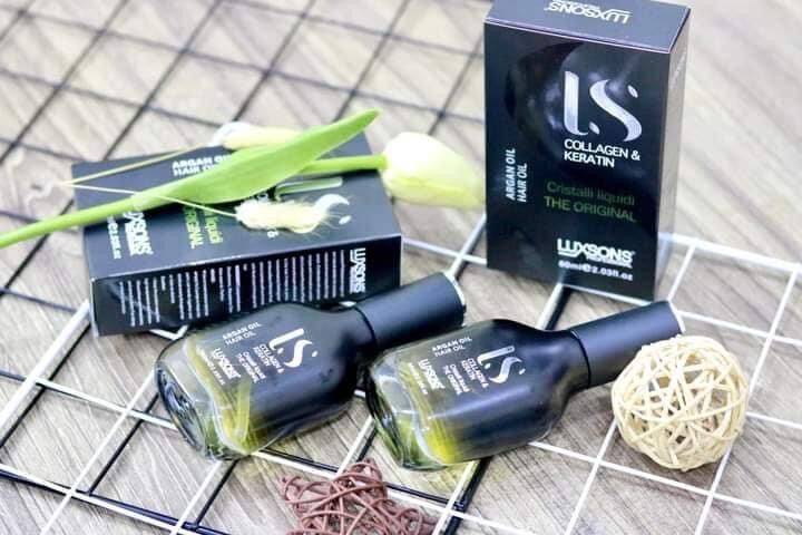 Tinh dầu dưỡng tóc argan oil luxsons collagen ,keratin