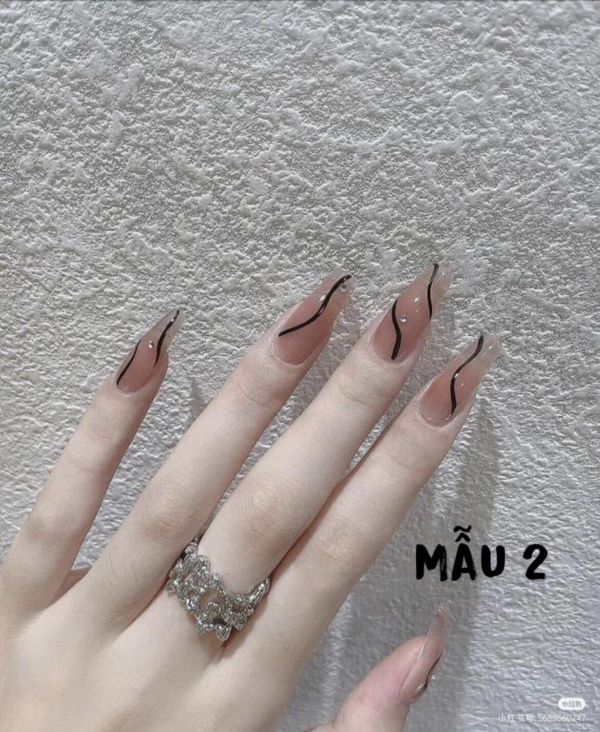 Nailbox móng up phong cách Hàn Đài form tròn nhọn ngắn D838