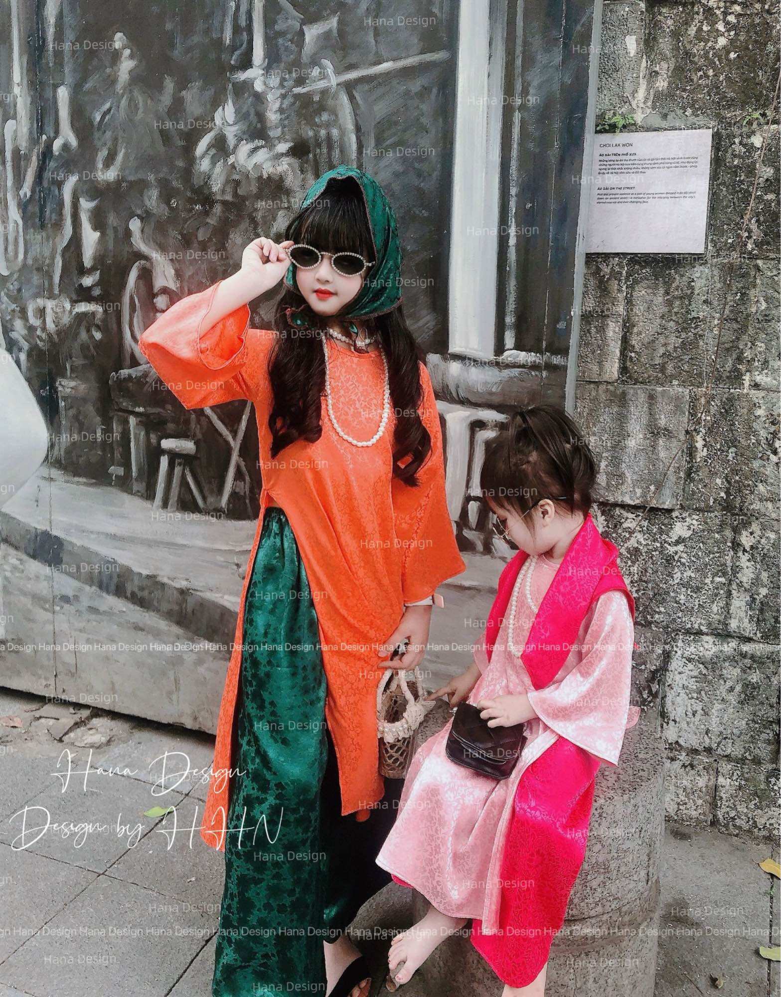Áo dài pháp phục bé gái (18-43kg)