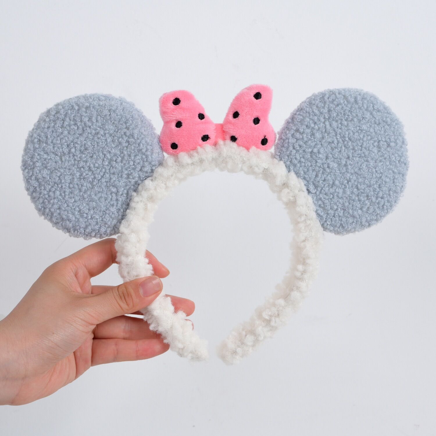 CC40 Cài tóc tai chuột Mickey nơ hồng