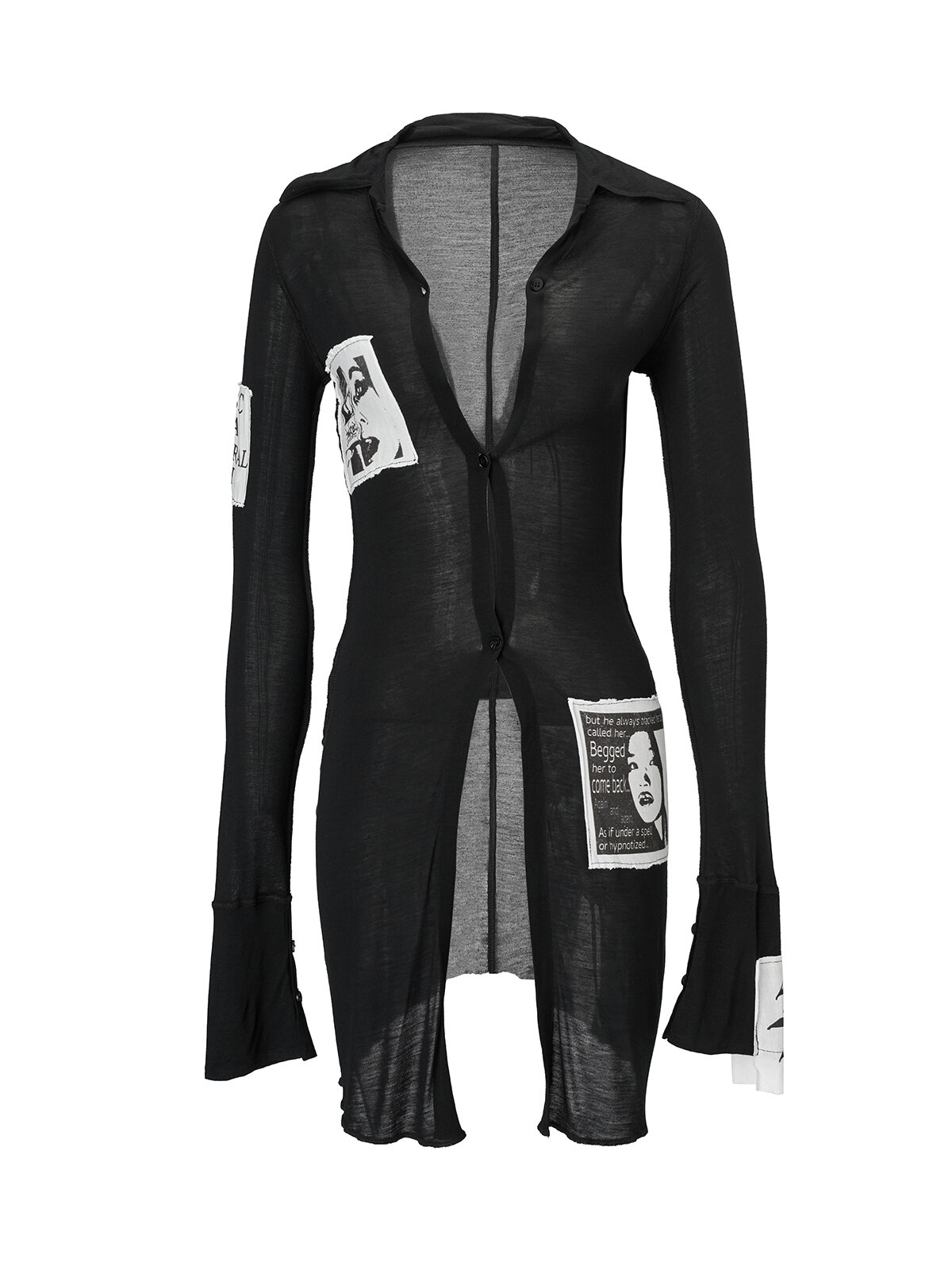 Emoha Original Design Punk Band Dark Patchwork Designer Sad Little Design Versatile Open Cardigan Sh