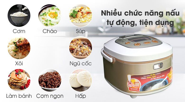 Nồi cơm điện tử Sharp 1.8 lít KS-TH18-GL - [HÀNG CHÍNH HÃNG BẢO HÀNH 12 THÁNG]