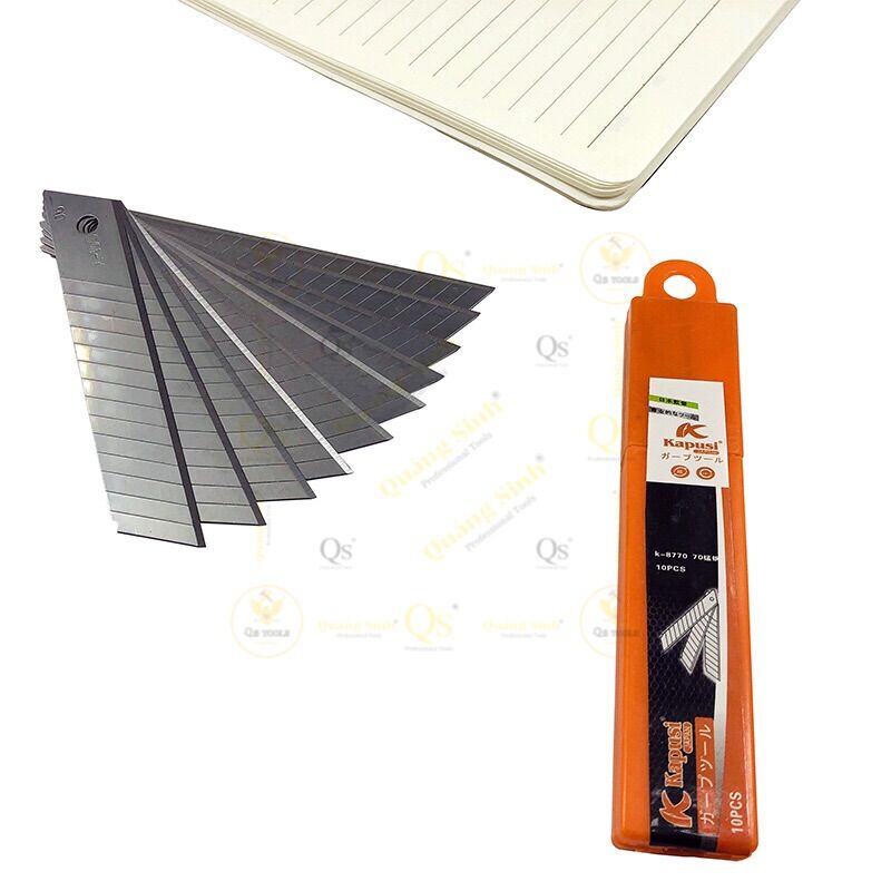 Hộp 10 lưỡi dao dọc giấy Thép SK2 Kapusi Japan