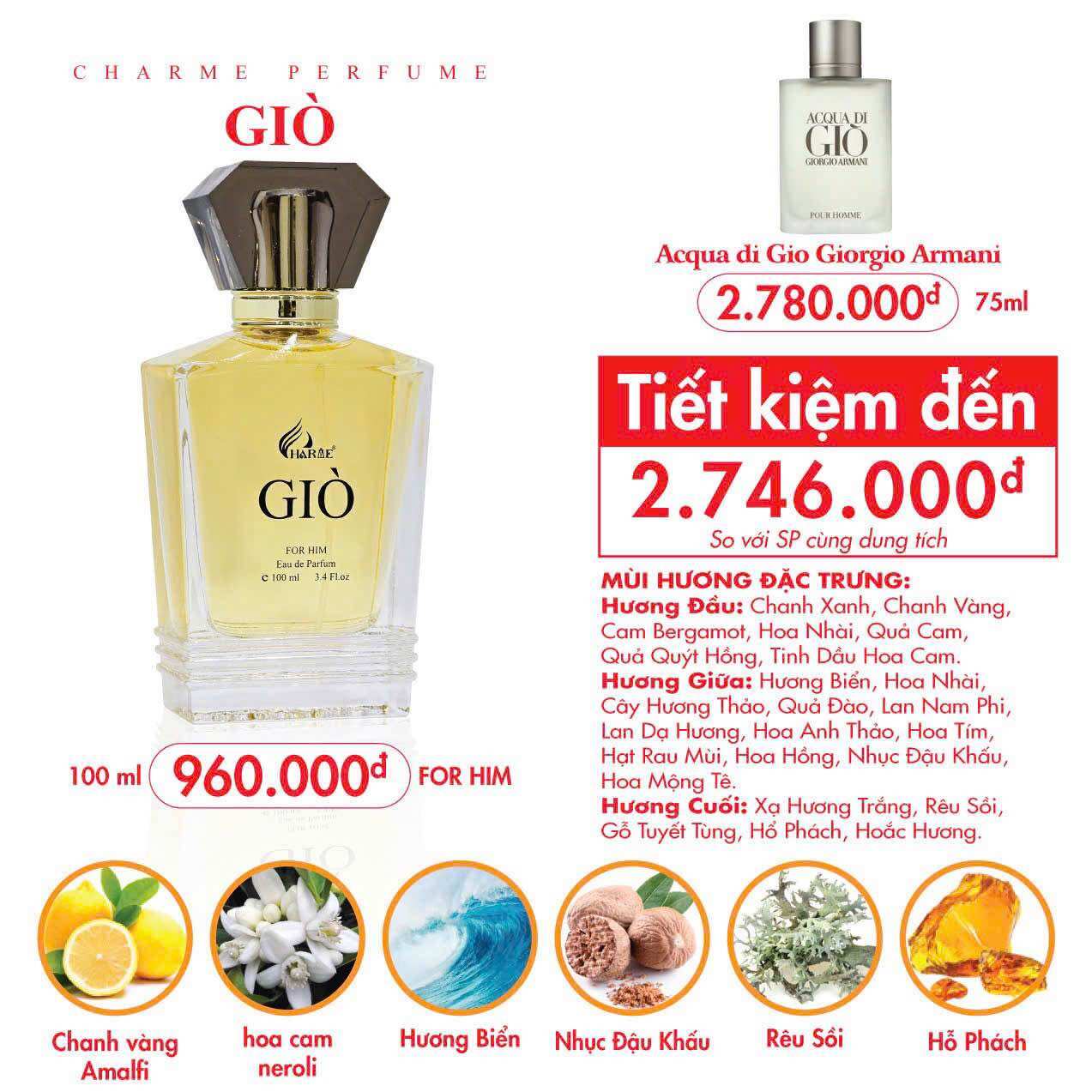 Nước hoa giò 80ml - giò 100ml new - chiết 10ml thử