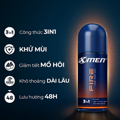 Lăn khử mùi xmen fire 50ml