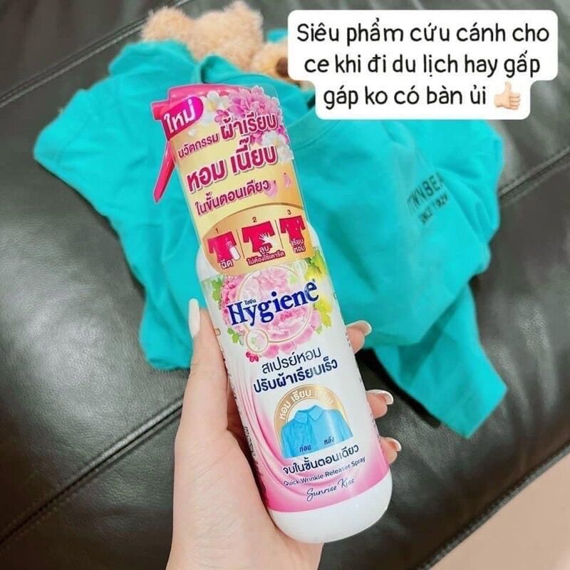 Xịt thơm chống nhăn quần áo hygiene 220ml thái lan
