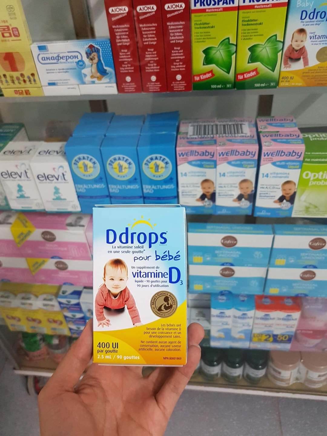 Baby Ddrops Vitamin D3 ddrop cho trẻ sơ sinh - 90 giọt