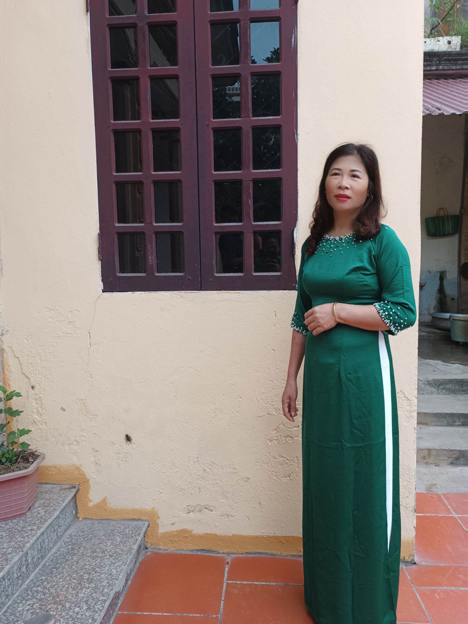 💥 bộ áo dài đính ngọc cổ và tay ❤️