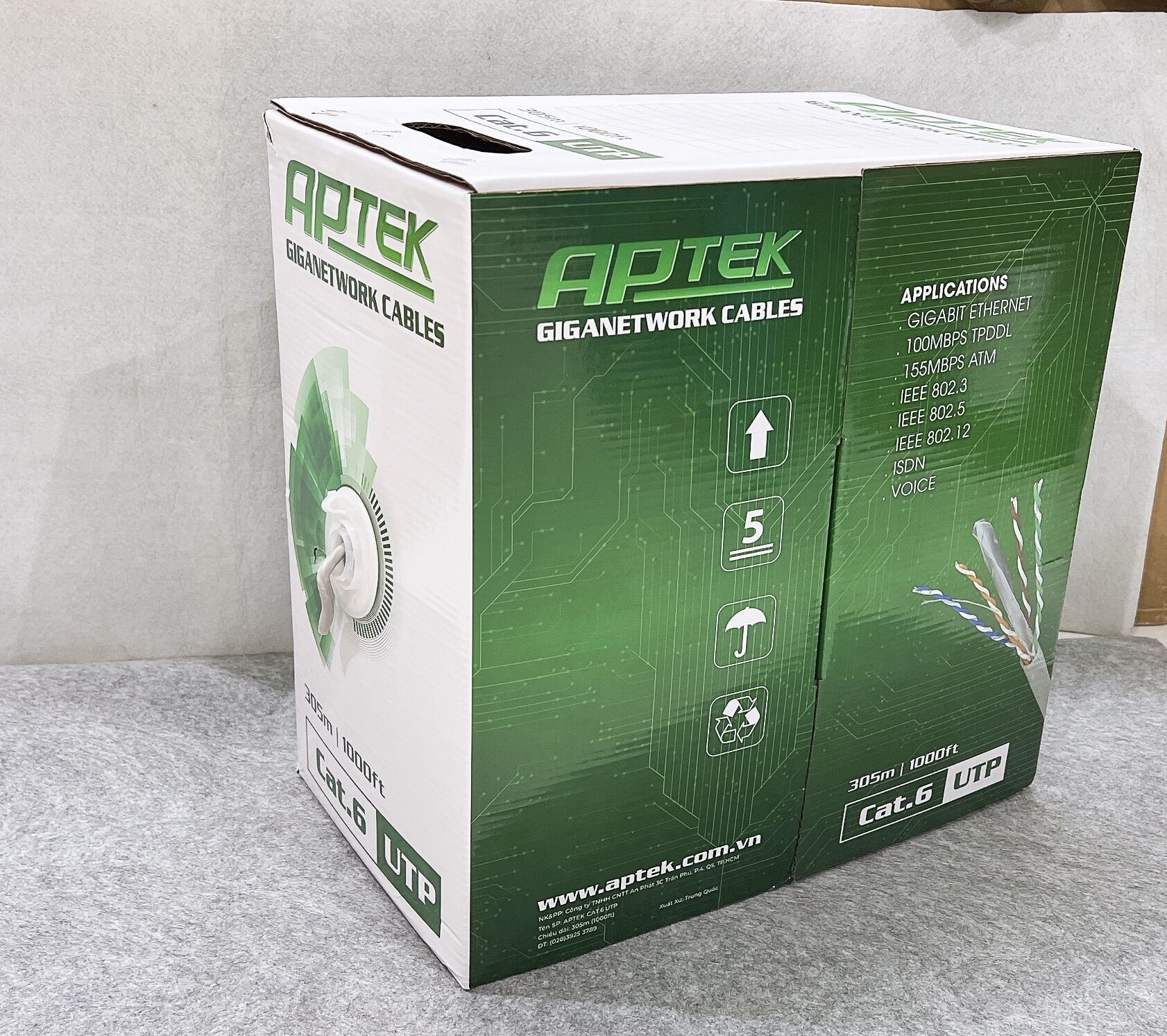 Cáp Mạng APTEK CAT.6 UTP CCA 305m