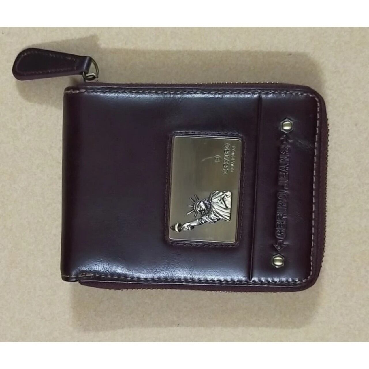 Cefiro American Style Elegant Zipper Leather Wallet