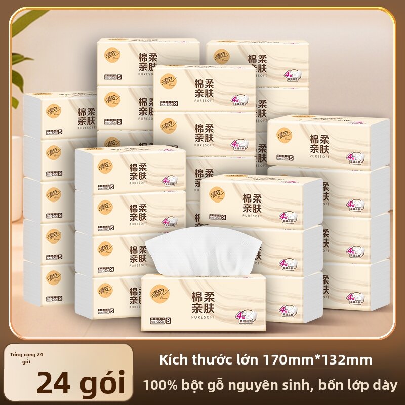Wood Pulp Soft Paper Tissues 4 Layers - 3