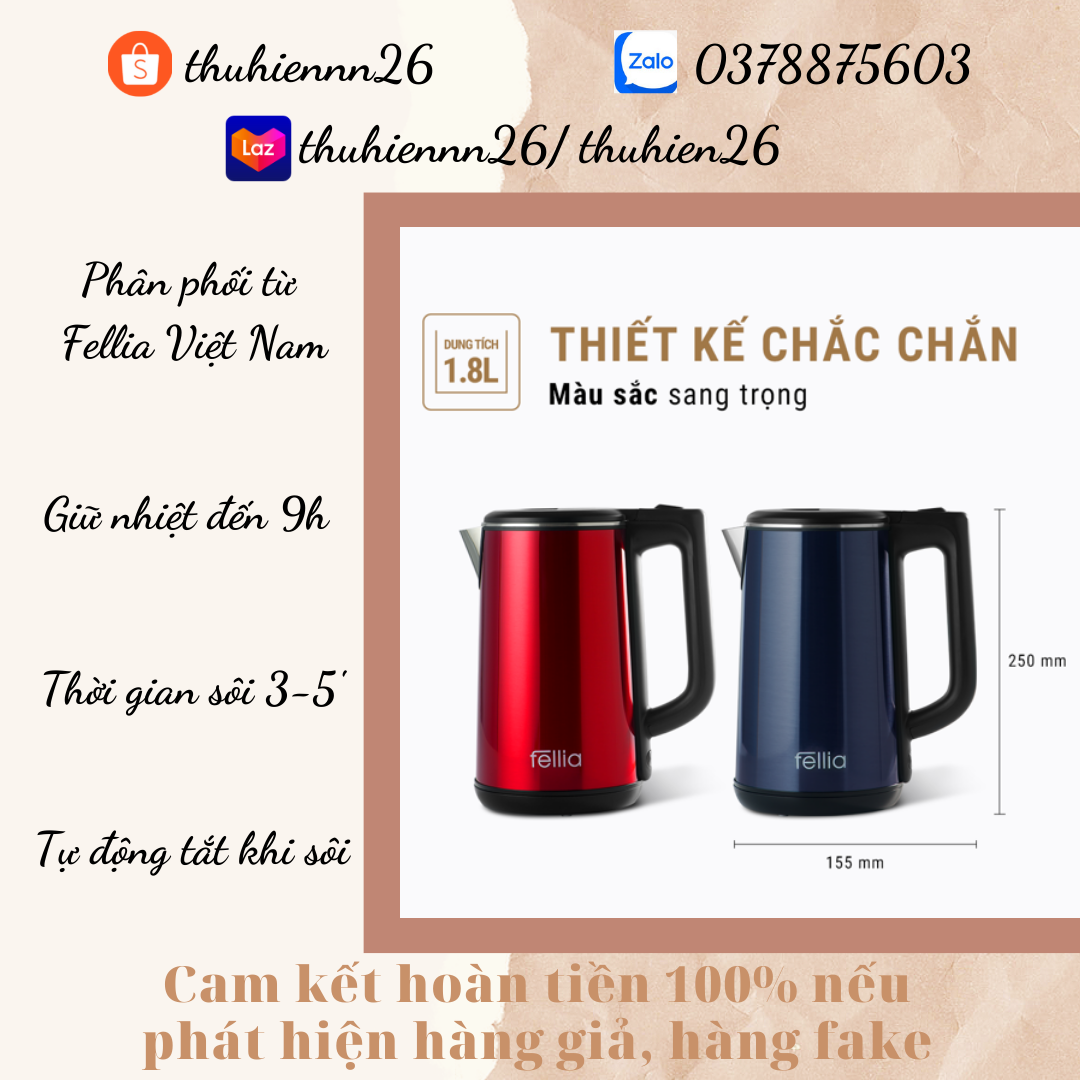 Ấm đun siêu tốc fellia k161