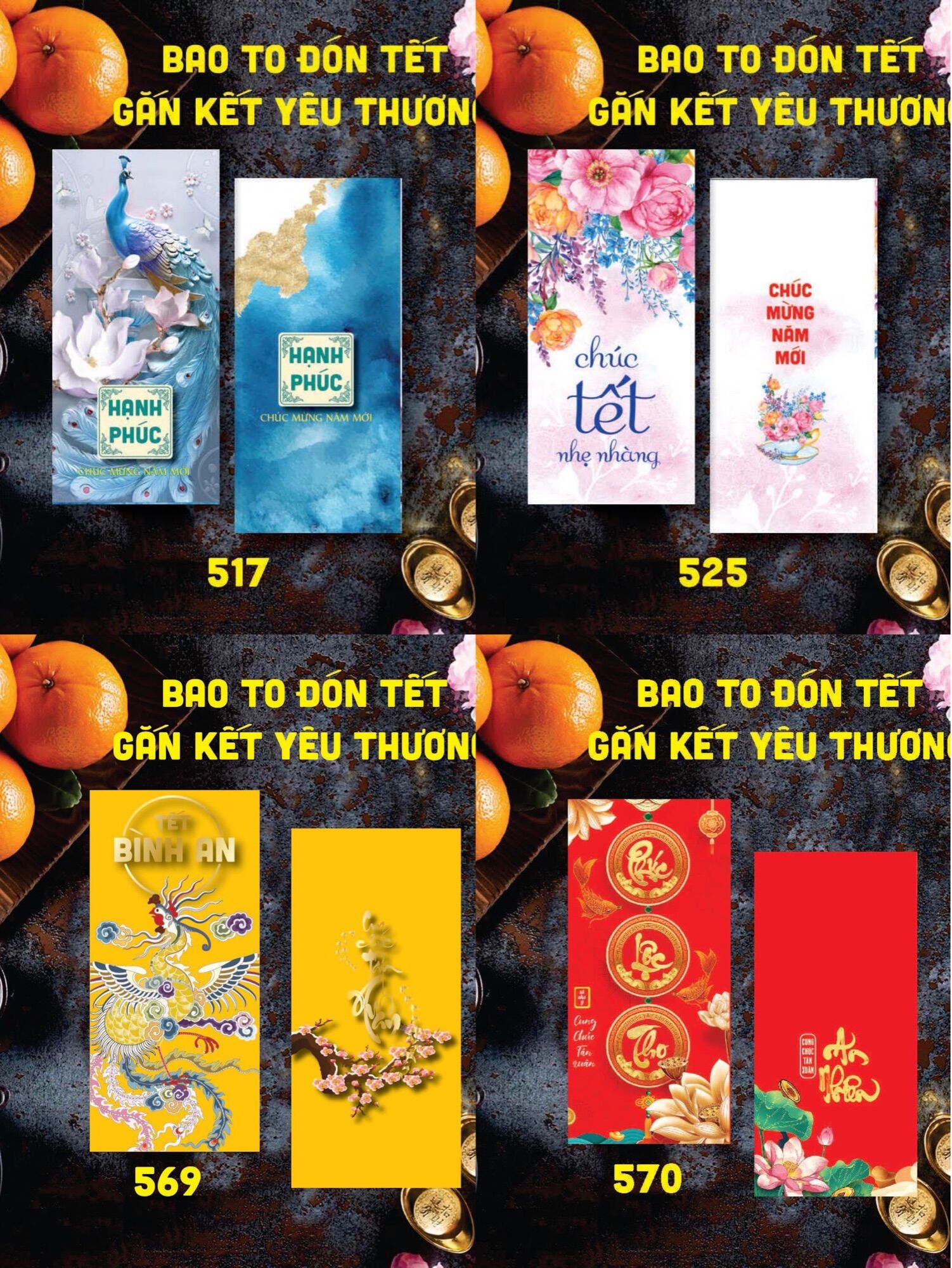 Mẫu bao lì xì tết 2022 - set 10 bao