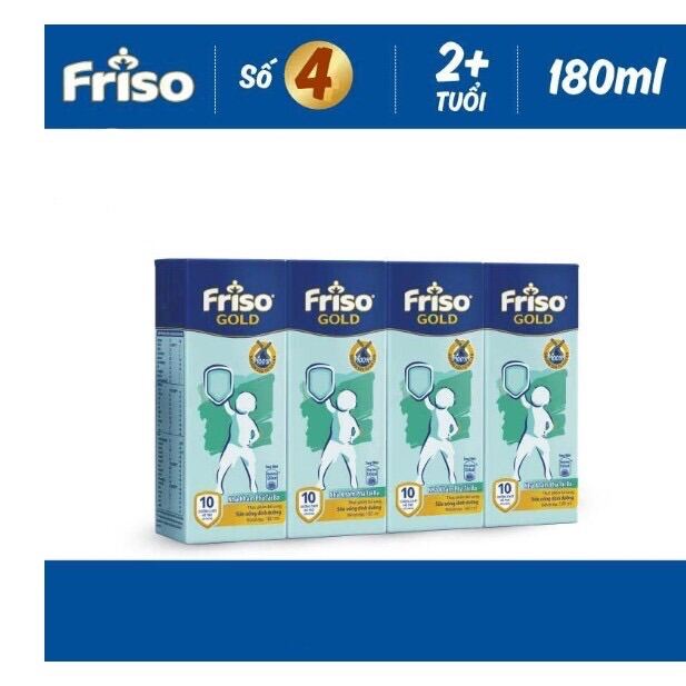 Lốc 4 hộp sữa bột pha sẵn FRISO gold 180ml Date tháng 12 2021