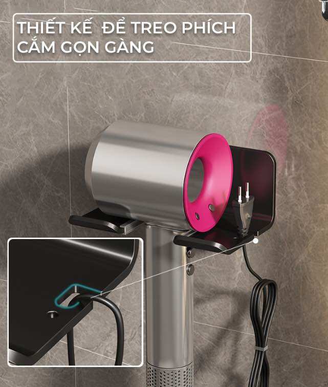 GIÁ ĐỠ MÁY SẤY TÓC TREO TƯỜNG