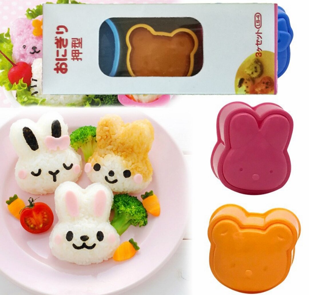 Bộ 3 khuôn tạo hình cơm hình gấu cho bé giúp tạo ra những nắm cơm hình  ngộ nghĩnh, dễ thương.