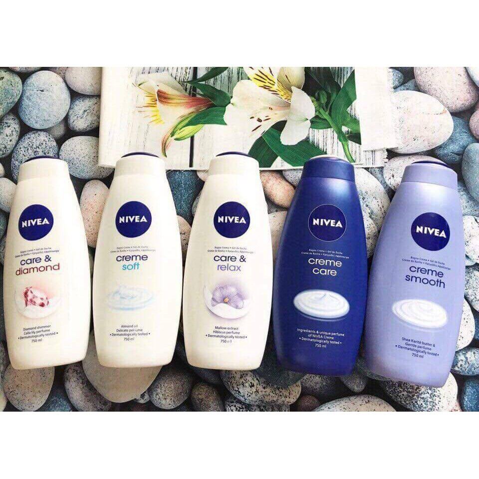 Sữa Tắm Nivea Nội Địa Đức Chai 750Ml Nhiều Mùi