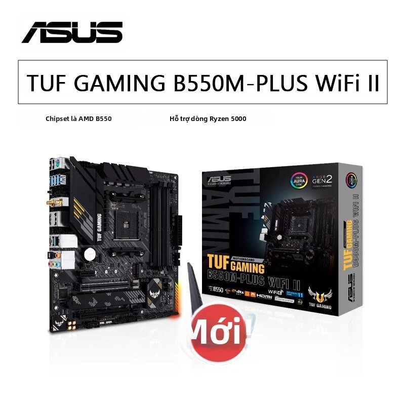 ASUS | Bo Mạch Chủ ASUS TUF GAMING B550M PLUS WIFI II Micro ATX, Chipset AMD B550, Socket AM4, Hỗ Trợ Ryzen 5000 Series, RAM DDR4 128GB, WiFi 6, Bluetooth, RGB Giá 8,500,000 Đồng*Miễn phí vận chuyển