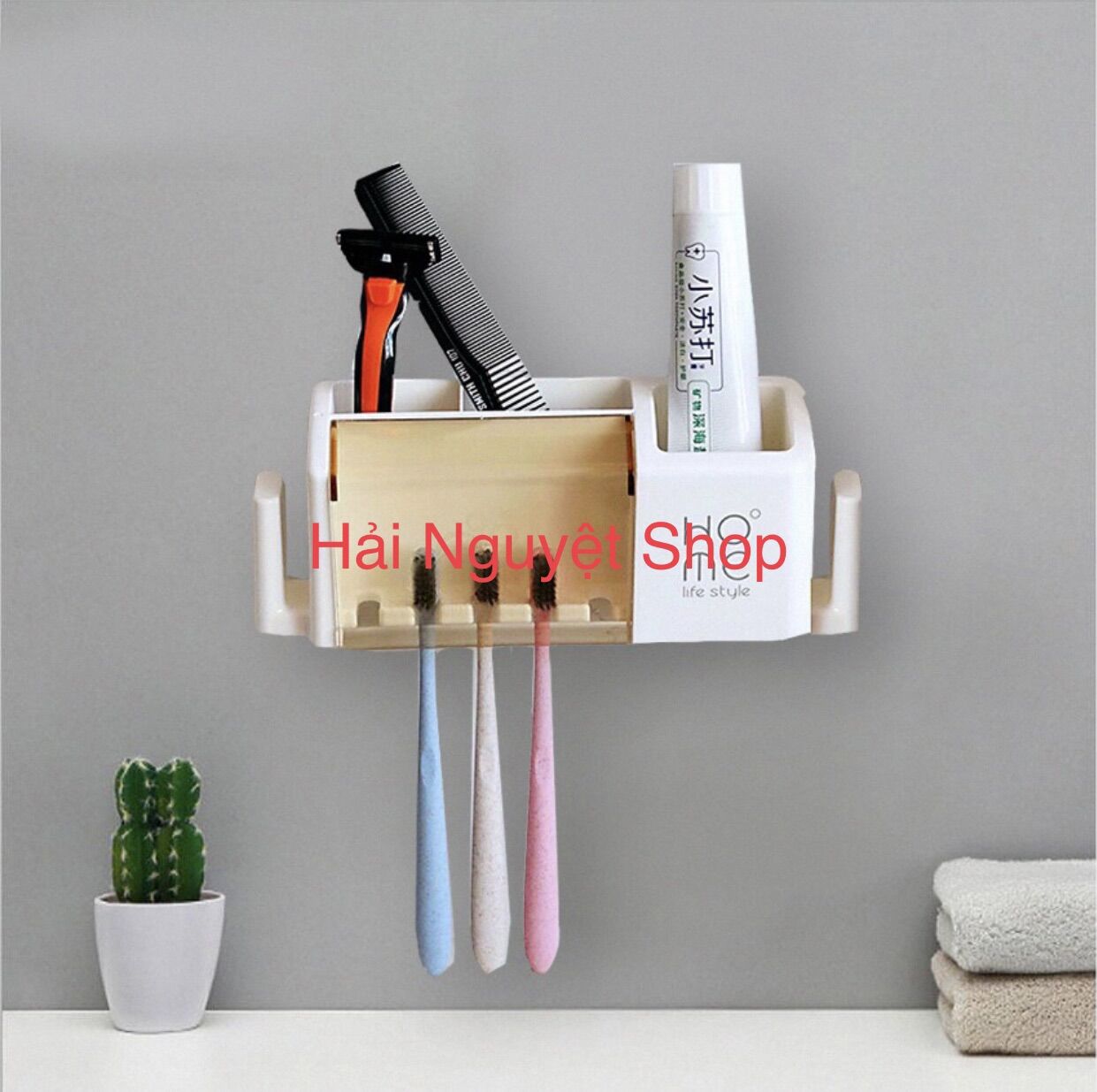Kệ để bàn chải đánh răng treo tường đa năng