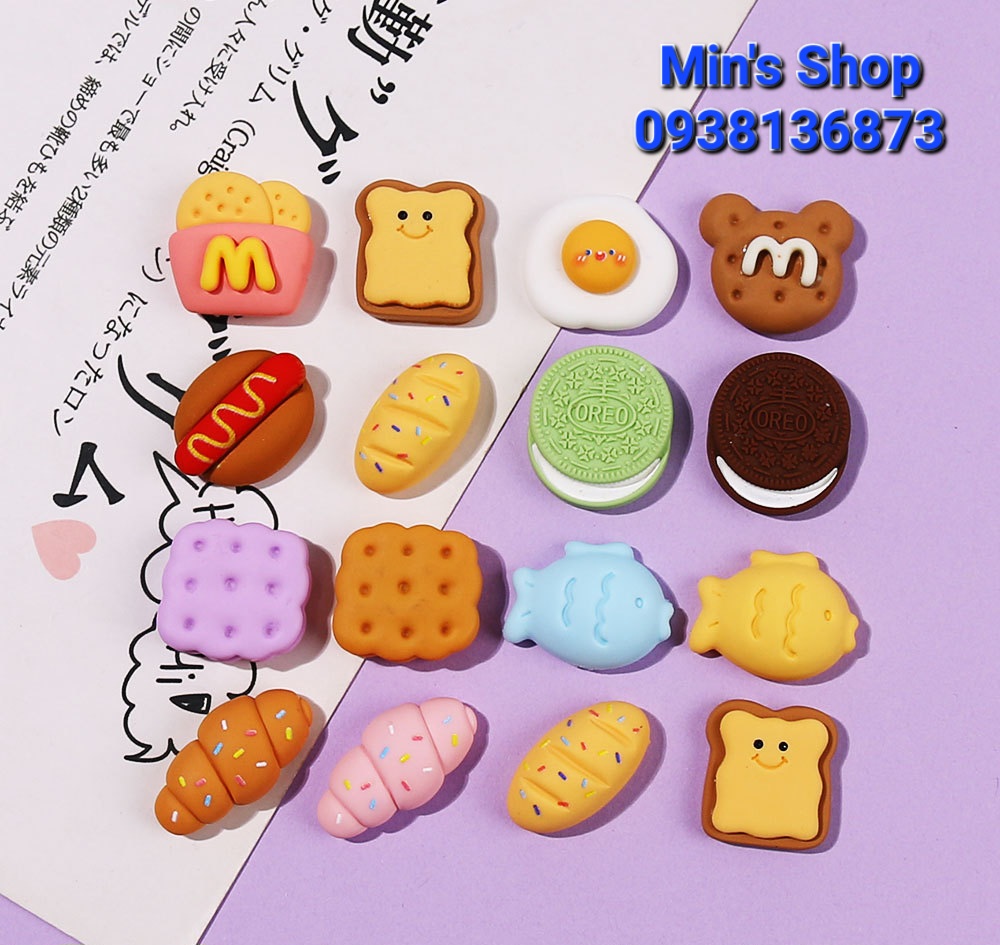 Set 100 charm bánh cá siêu dễ thương