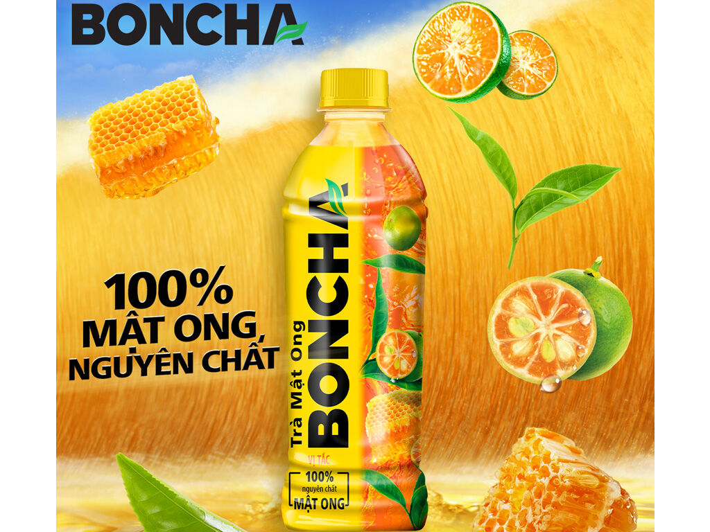 thùng 24chai nước ngọt boncha chanh mật ong 450ml đậm vị thơm ngon là nước giải khác thanh nhiệt giải nhiệt mùa hè.