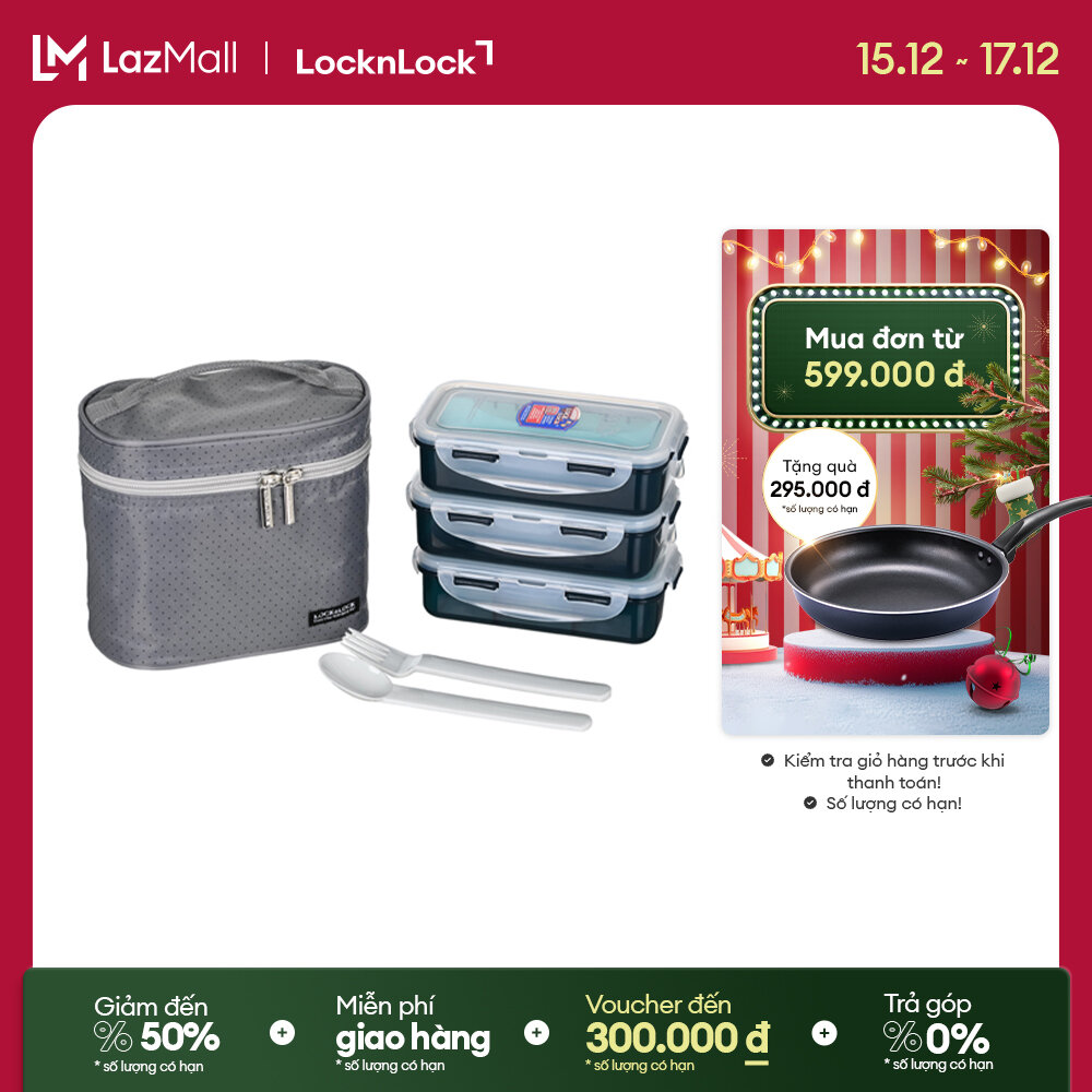 Hpl754dg - bộ túi cơm hộp giữ nhiệt lock&lock 3p bag/704 752 754 - hpl745dg