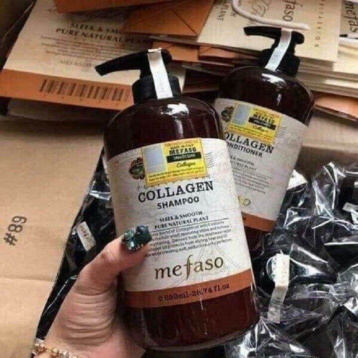 cặp dầu gội + xả mefaso colagen dùng cực thích