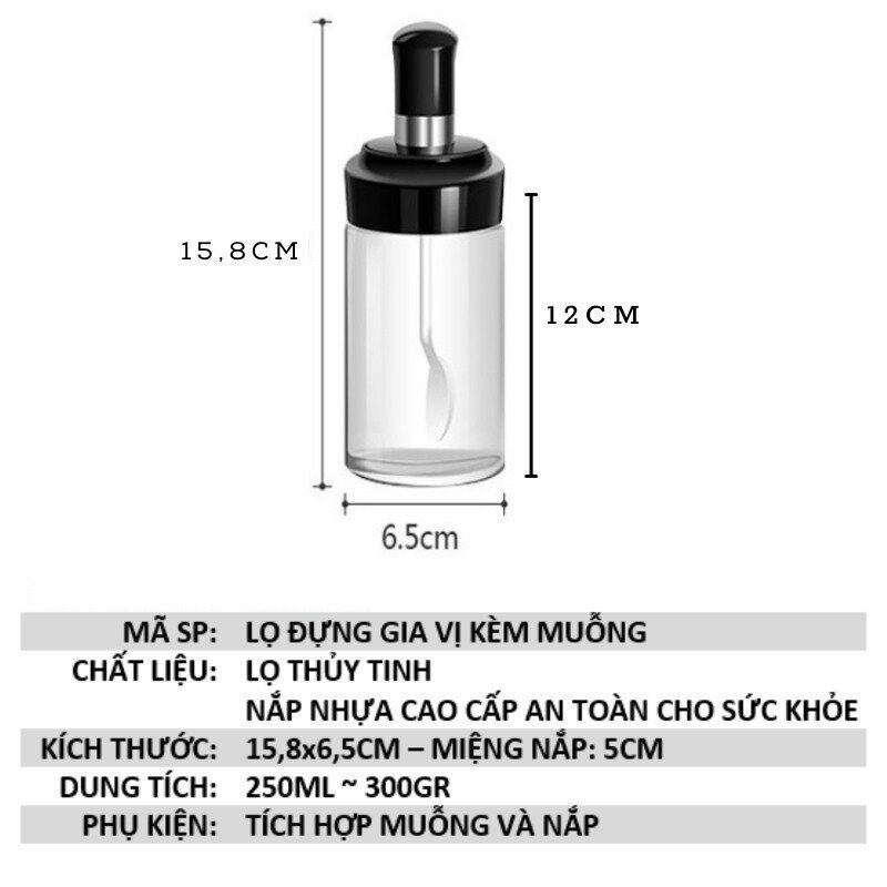 Hủ thủy tinh đựng gia vị cao cấp