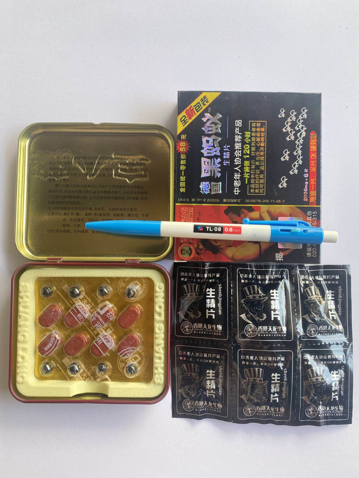 Bút dạ xanh Thiên Long 8 viên cam đen và 6 viên đen