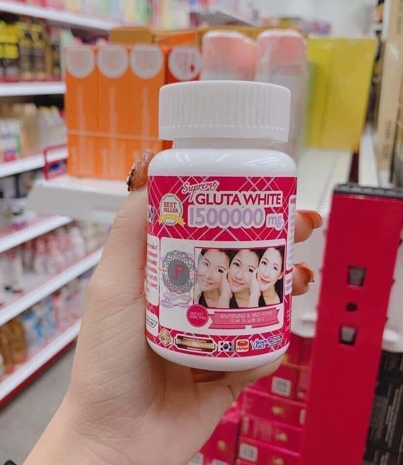 Lọ 30viên uống trắng da gluta White 1500000mg thái lan