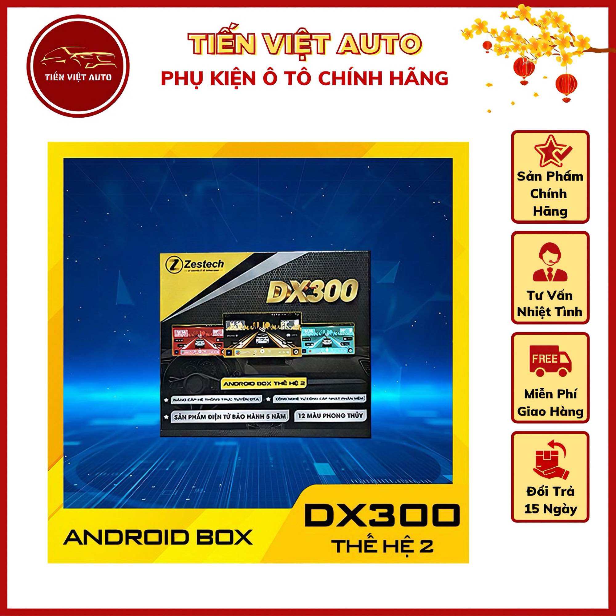 Android box Zestech DX300 thế hệ thứ 2, tặng camera hành trình, sim data free 1 tháng