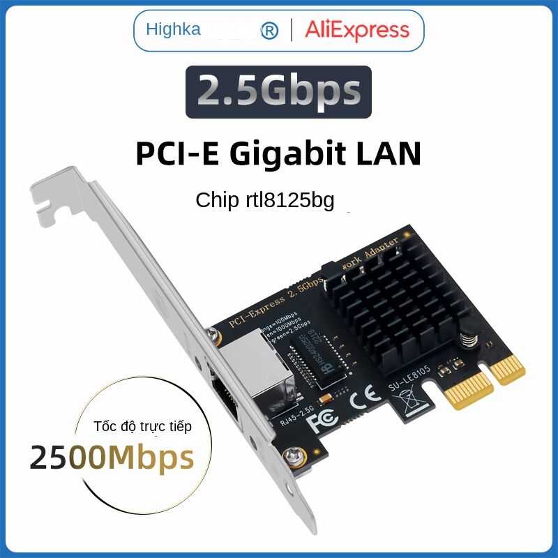 Rtl8125bg Gigabit Ethernet Pci Express Card Mạng 10/100/2500mbps 2.5gbps Rj45 Lan Adapter Dành Cho Máy Tính Để Bàn Với Chứng Nhận Fcc/rohs