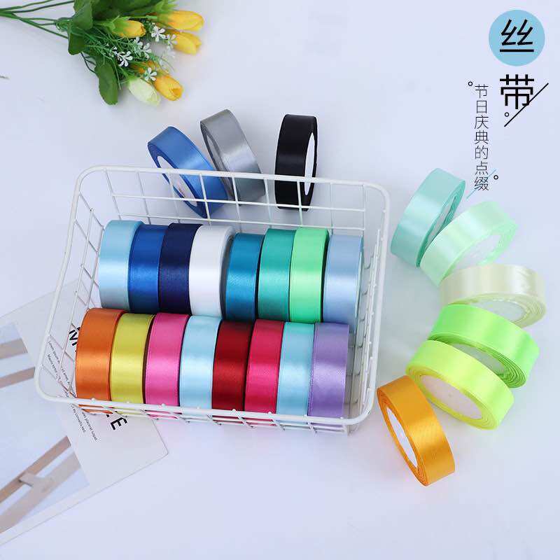 Ruy băng lụa satin 2cm cuộn 22m dùng làm nơ gói hoa gói quà đồ HandMade