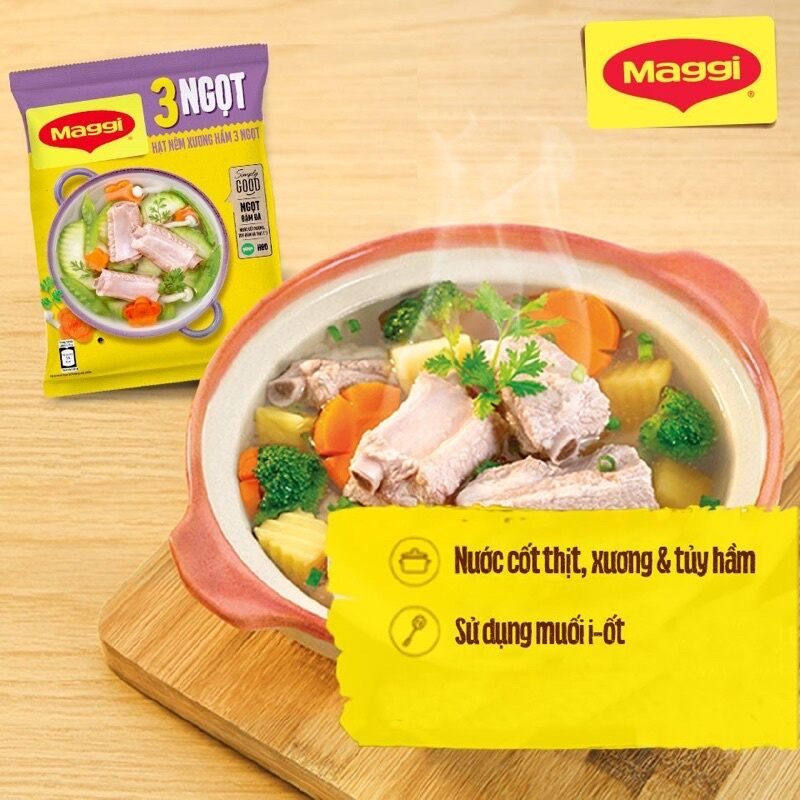 Hạt nêm Maggi 3 ngọt heo túi 900g