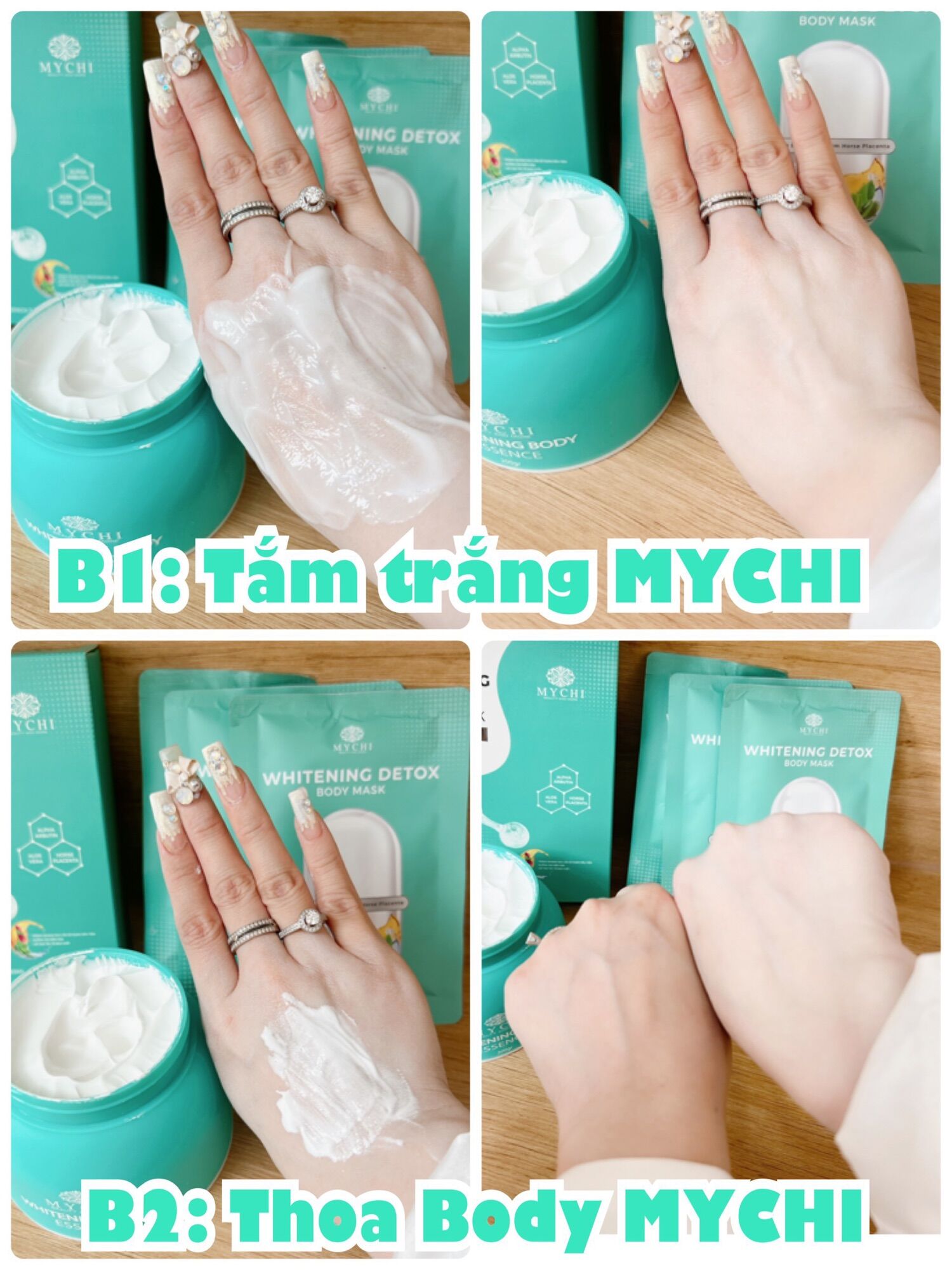 Combo Tắm Trắng Mychi (kem body khoá trắng mychi và Tắm trắng Mychi)