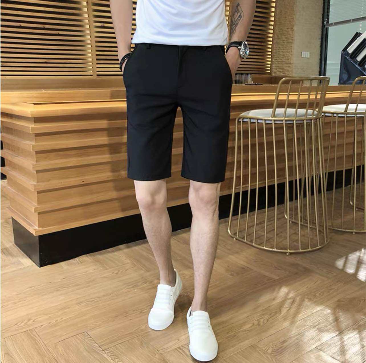 Quần short tây nam vãi cotton co giãn 4 chiều không nhăn không xù .Màu đen , xanh đen , xám đậm , xám lợt ,xám trắng .