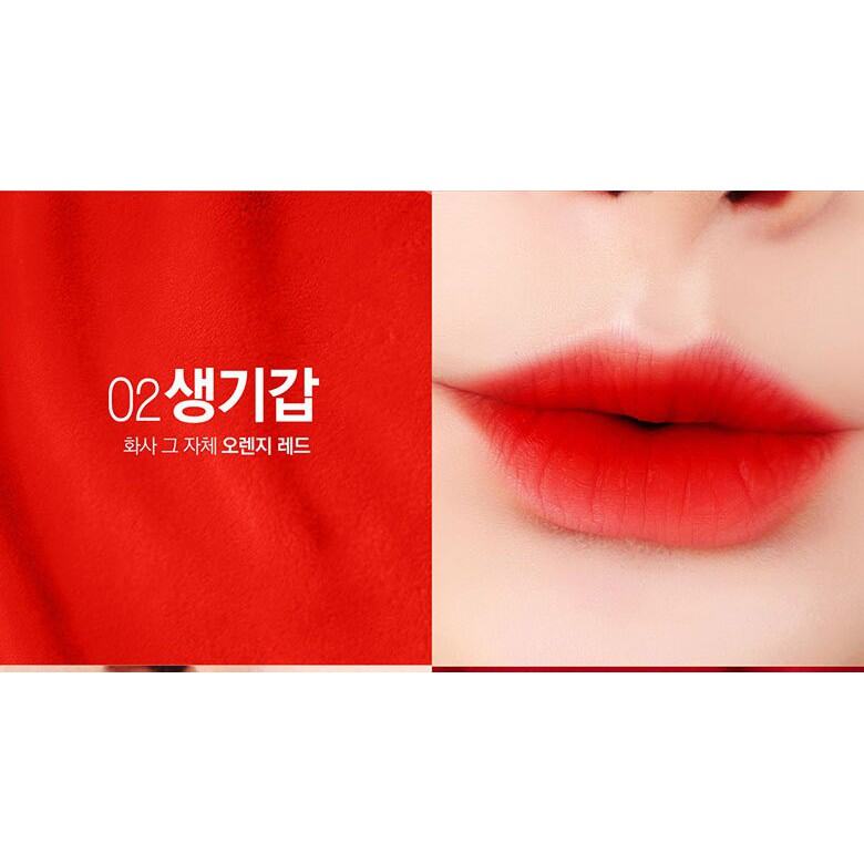 Son kem lì Bbia Last Velvet Lip Tint Version Màu 02 Đỏ Cam